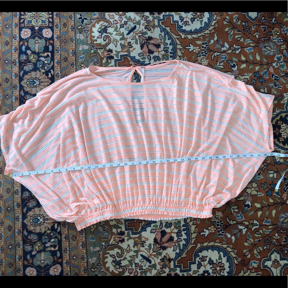 Free People Peach & White Off-shoulder Top - Picture 9 of 10